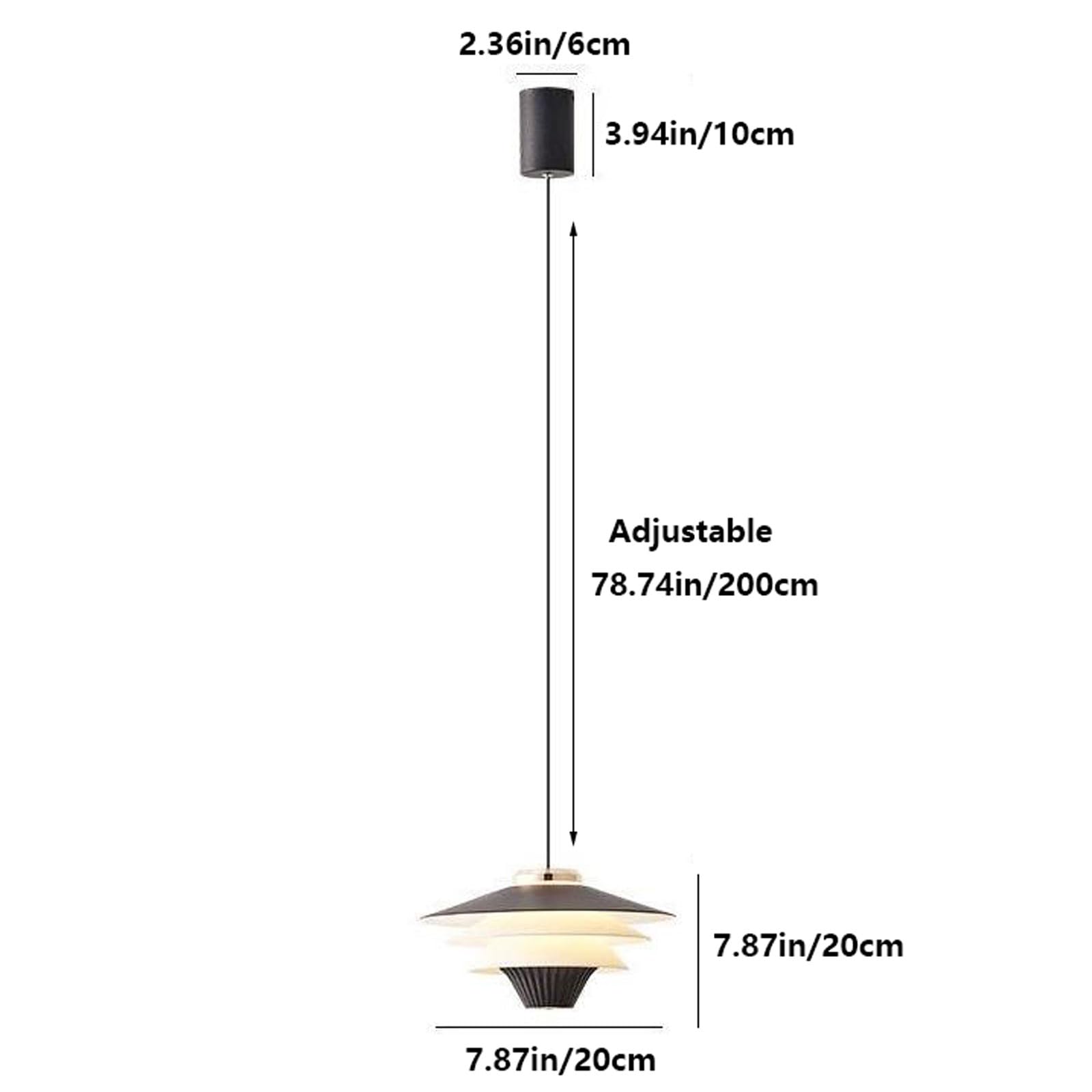 Lampadario a sospensione in ferro nero, creativo, a tre livelli, a forma di ombrello, con LED, protezione per gli occhi, adatto a sale da pranzo e camere da letto.