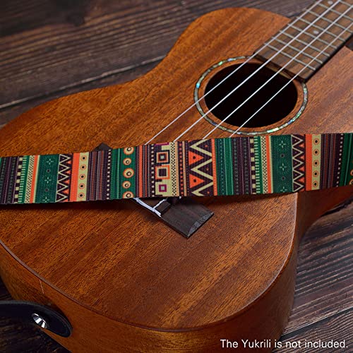 mewmewcat Correia ajustável para Ukulele Cinto de ombro com padrão de impressão em poliéster macio e