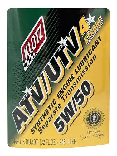 Image of Klotz ATV UTV Synthetic Engine Lubricant 5W-50 for Polaris 4-Stroke Models 2012 and Newer with Separate Transmission. Improved Oxidation, Detergency, Wear Protection Klotz Oil ATVUTV-050