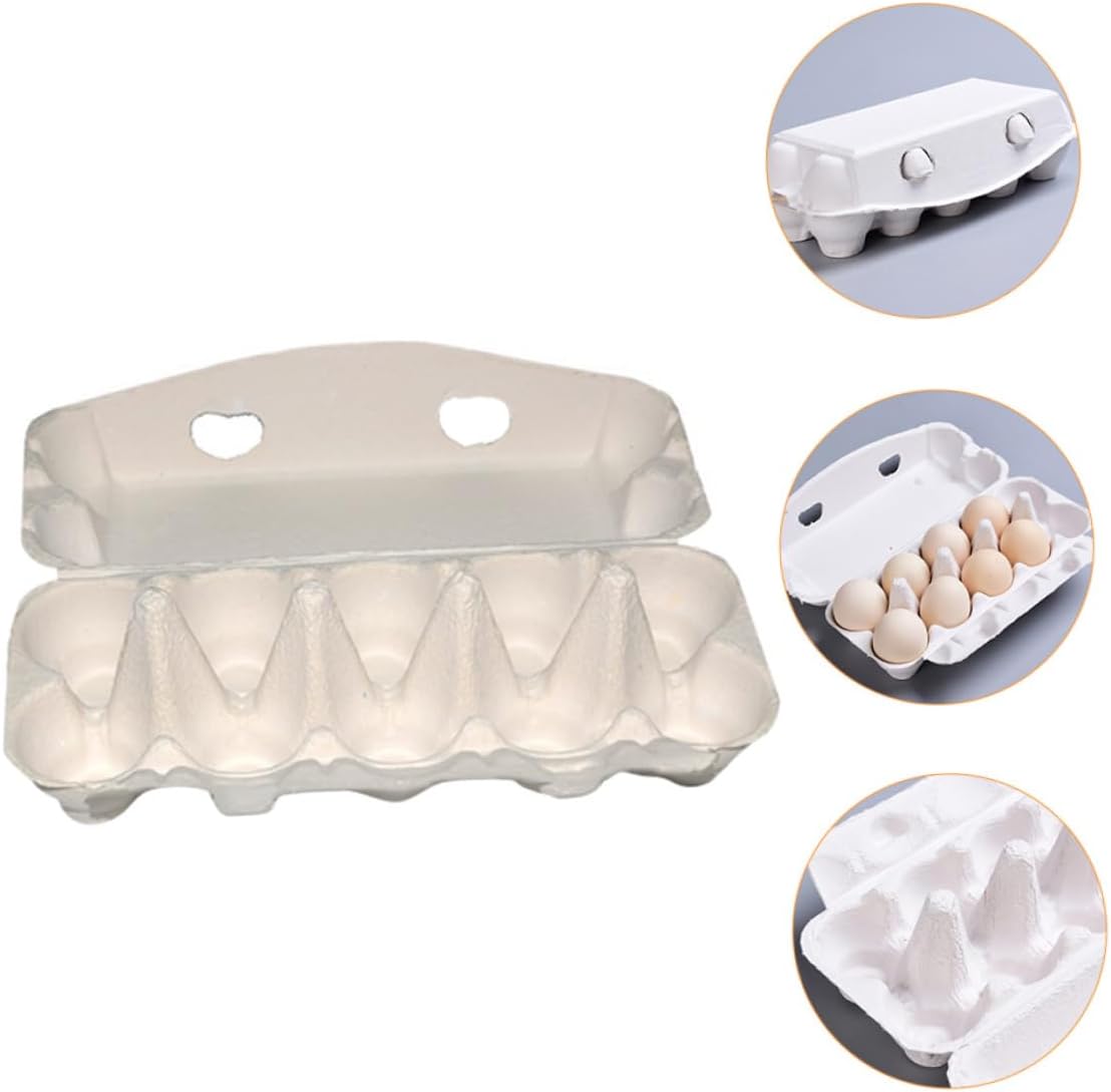 Alipis 10pcs Biodegradable Cartons Pulp Holders for Home Kitchen Storage Compartment Design White for Organization