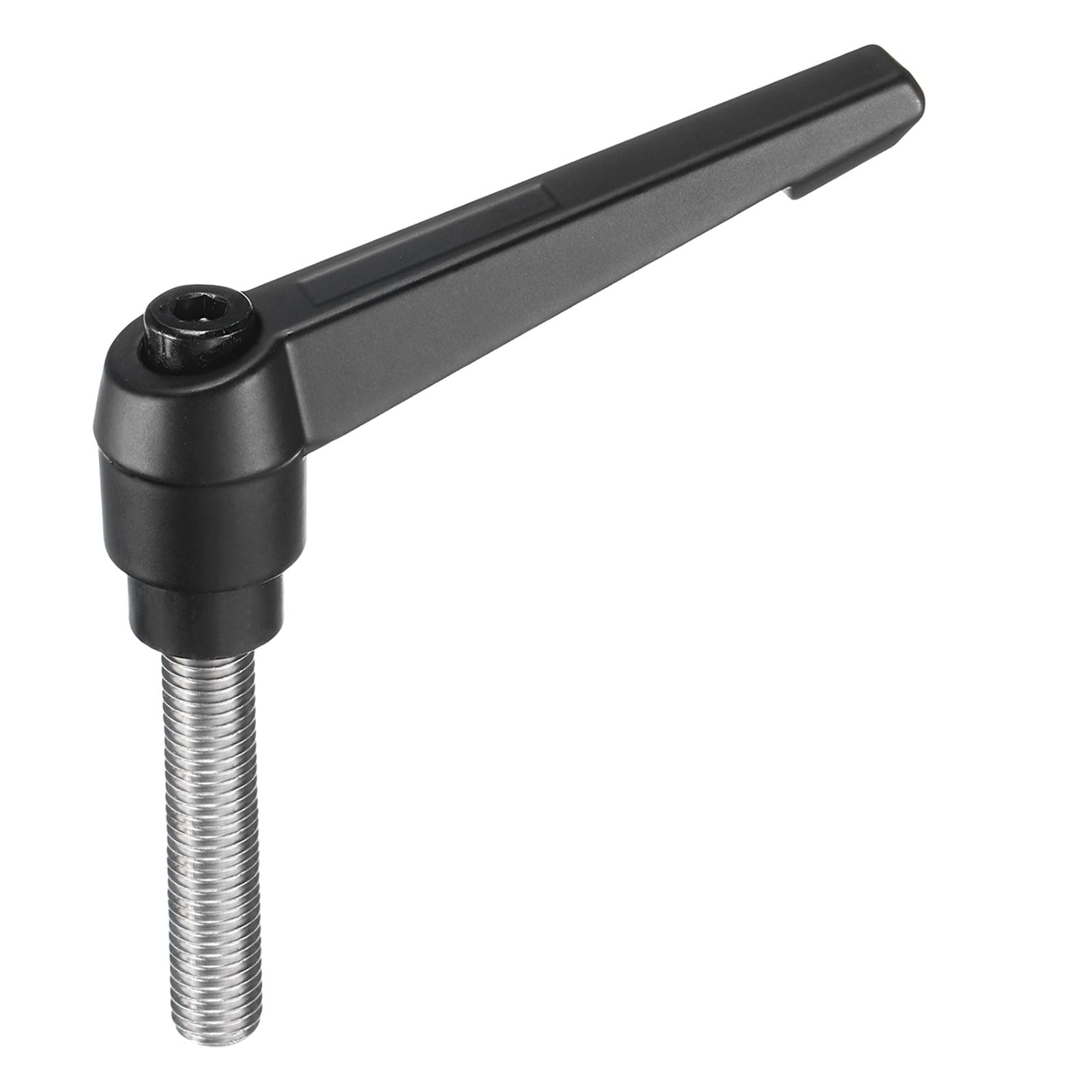 uxcell Adjustable Clamping Lever Handle M12 x 50mm Metric 304 Stainless Steel Male Threaded Stud Hand Knobs Push Button Ratchet Rotating Screw Handles Bolts with Locking Lever Black