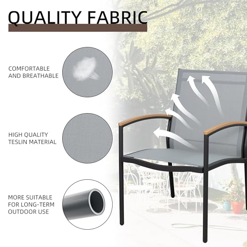 image for Shintenchi 3 Pieces Patio Bistro Sets, Outdoor Textilene Fabric Conver
