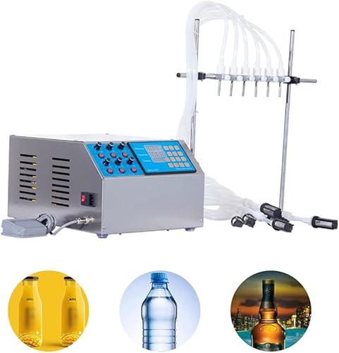 Miniatura 2 de Máquina de llenado de líquido eléctrico con 6 cabezales de control digital semiautomático, máquina de llenado de botellas para bebidas de agua,