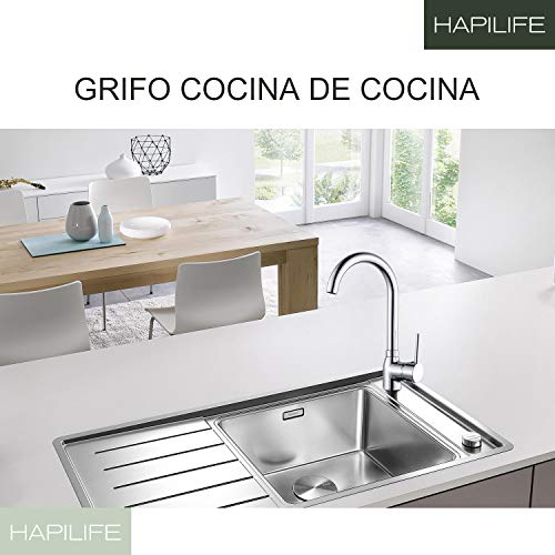 Hapilife-Grifo-Cocina-Grifos-de-Cocina-Grifo-Fregadero-Grifo-Monomando-Cocina-Griferia-Cocina-con-Cano-Giratorio-360-Cromado-Antical-10-Anos-de-Garantia