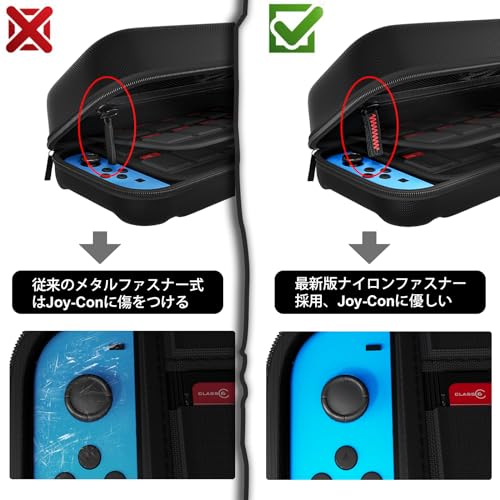 【Switch/Switch有機elモデル対応】Switch/Switch oled ケース スイッチ ケース 保護カバー 収納バッグ 防塵 防汚 耐衝撃 ナイロン素材 全面保護型 消臭 大容量 ゲームカード20枚 旅行用 キャリングセット 小物収納可 持ち運び便利