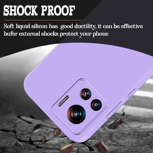 Image of Back Cover for Motorola Edge 30 Ultra 5G | Full Camera Protection | Premium Liquid Silicon Case | Flexible Bumper Case for Motorola Edge 30 Ultra 5G (Purple)
