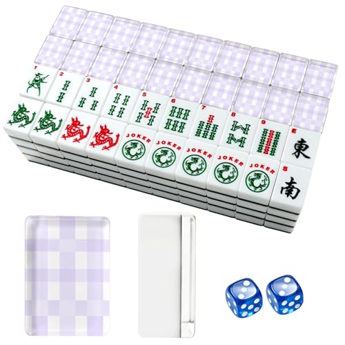 Juego de Mahjong Americano con 166 fichas acrílicas miniatura 1