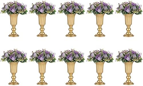 NUPTIO Pcs of 2 Mini Sized Metal Wedding Centerpieces Vase for Wedding Party Table Decoration, Vases for Centerpieces, 10cm Tall Trumpet Vase Flower Holder for Christmas Anniversary Ceremony