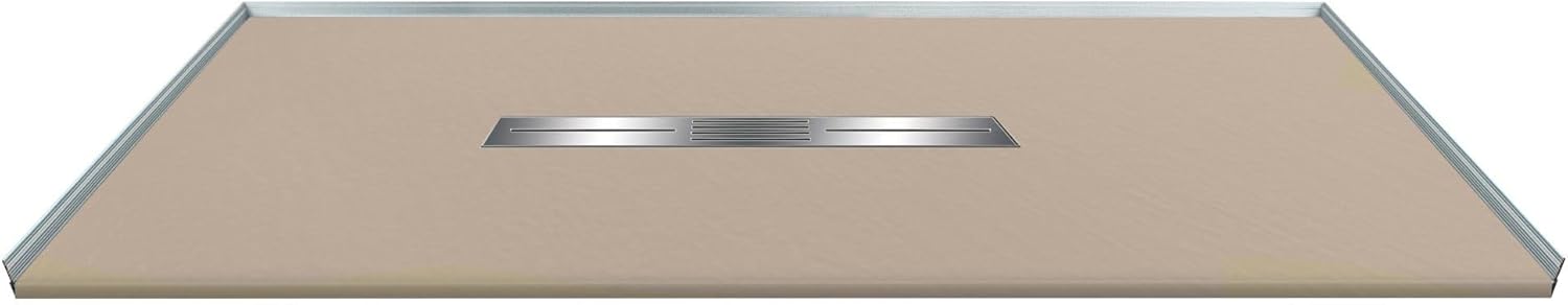 Transolid FZSP6036C-33 Trimslate Plus 60-in x 36-in Zero Threshold Shower Base with Center Drain, Beach