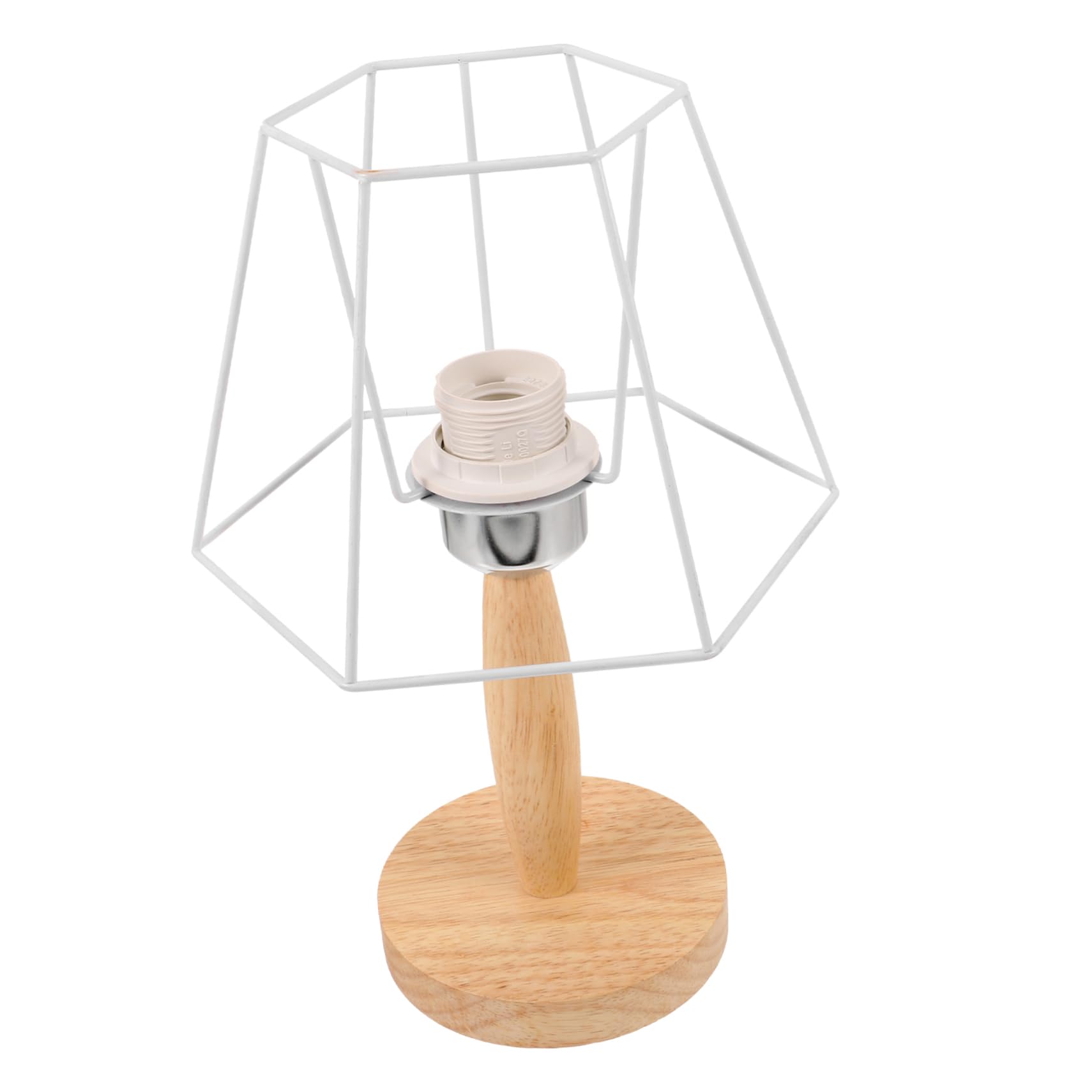 Hemobllo Lampada da Tavolo in Ferro e Legno, Decorativa e Robusta, Fai da Te, per Soggiorno e Comodino, Stile Moderno e Semplice