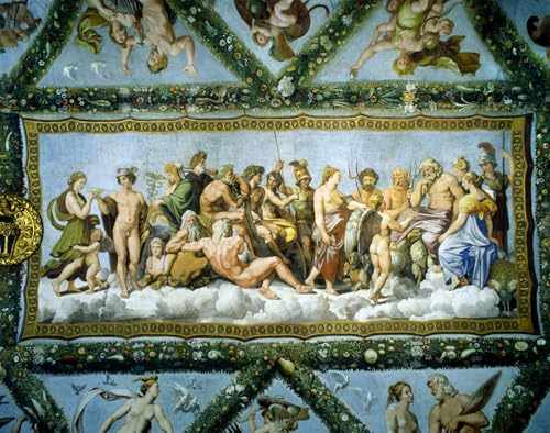 Tableau toile pour mur vide Conseil des Dieux Raphaël 60x90cm