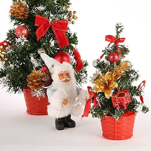 ZAW Choinka choinka Boże Narodzenie sztuczne dekoracje na blat festiwal miniaturowe drzewo dom pokój biurko ozdoby dzieci prezenty choinka (wysokość choinki: 40 cm, kolor: C)