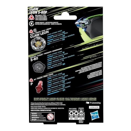 image for Beyblade X Claw Leon 5-60P Starter Pack Set with Balance Type Right-Sp