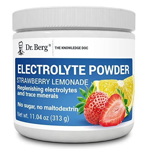 Dr. Berg Hydration Keto Electrolyte Powder - Enhanced W/ 1,000Mg Of Potassium & Real Pink Himalayan Salt (Not Table Salt) - Strawberry & Lemonade Flavor Hydration Drink Mix Supplement - 50 Servings #TOP22