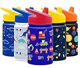 Simple Modern Insulated Sippy Cup for Toddlers Babies and Kids Stainless Steel Splash Proof Dishwasher Safe Water Bottle, 10oz Insulated Stainless Steel, Under Construction