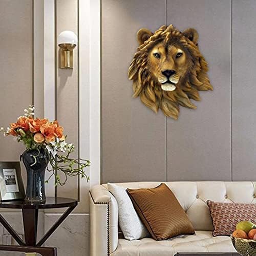 P Prettyia Wild Animal Head Wall Sculpture Mounted Ornament Statue Hanging Art Decor for Bedroom Living Room Decor - Black Brown Gray, Lion 20x9.5x23cm
