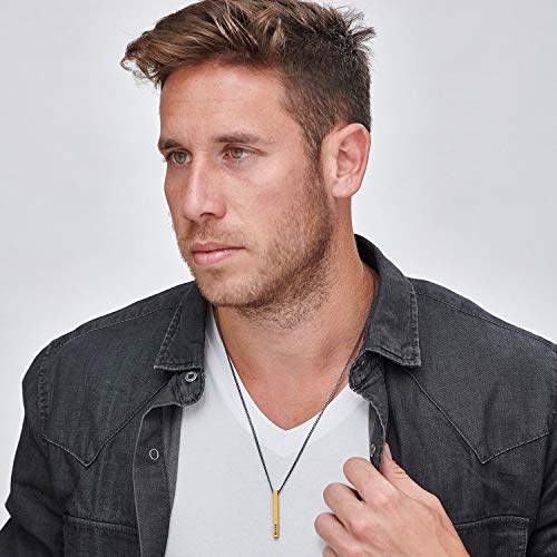 Custom Sterling Silver Men Name Necklace - Up to 6 Inscriptions - Stainless Steel, Gold or Gold Vermeil Plated - Meaningful Father's Day Gift for Him, Husband3