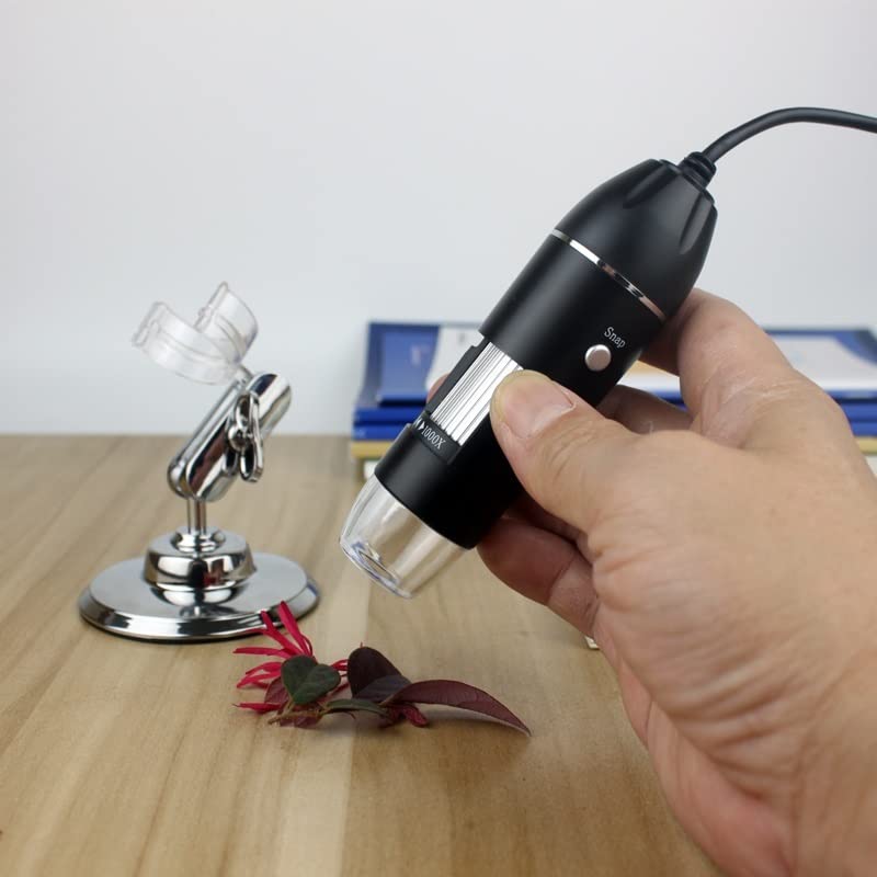 Microscope De Poche Portable ZTBH - Grossissement 40x à 150x - Avec échelle Et LED - Alimentation 2 Piles AA (non Incluses)