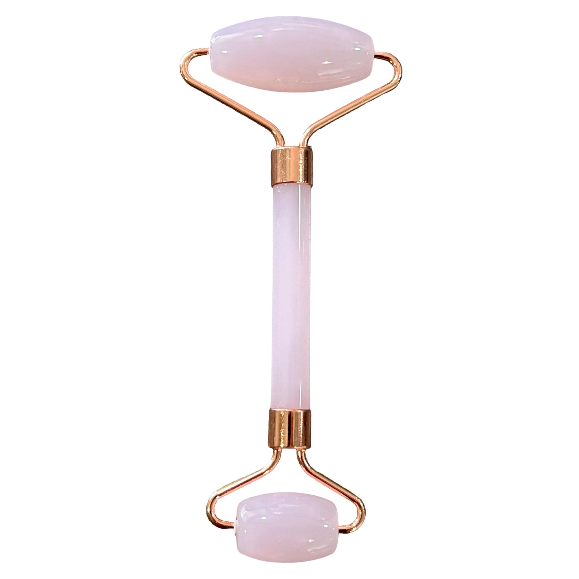 Serein Rose Quartz Facial Roller for Face & Neck Natural Pink Crystal Jade Roller for Skincare, Beauty & Self Care | Dual-Sided Gemstone Massage Tool with Rose Gold Frame