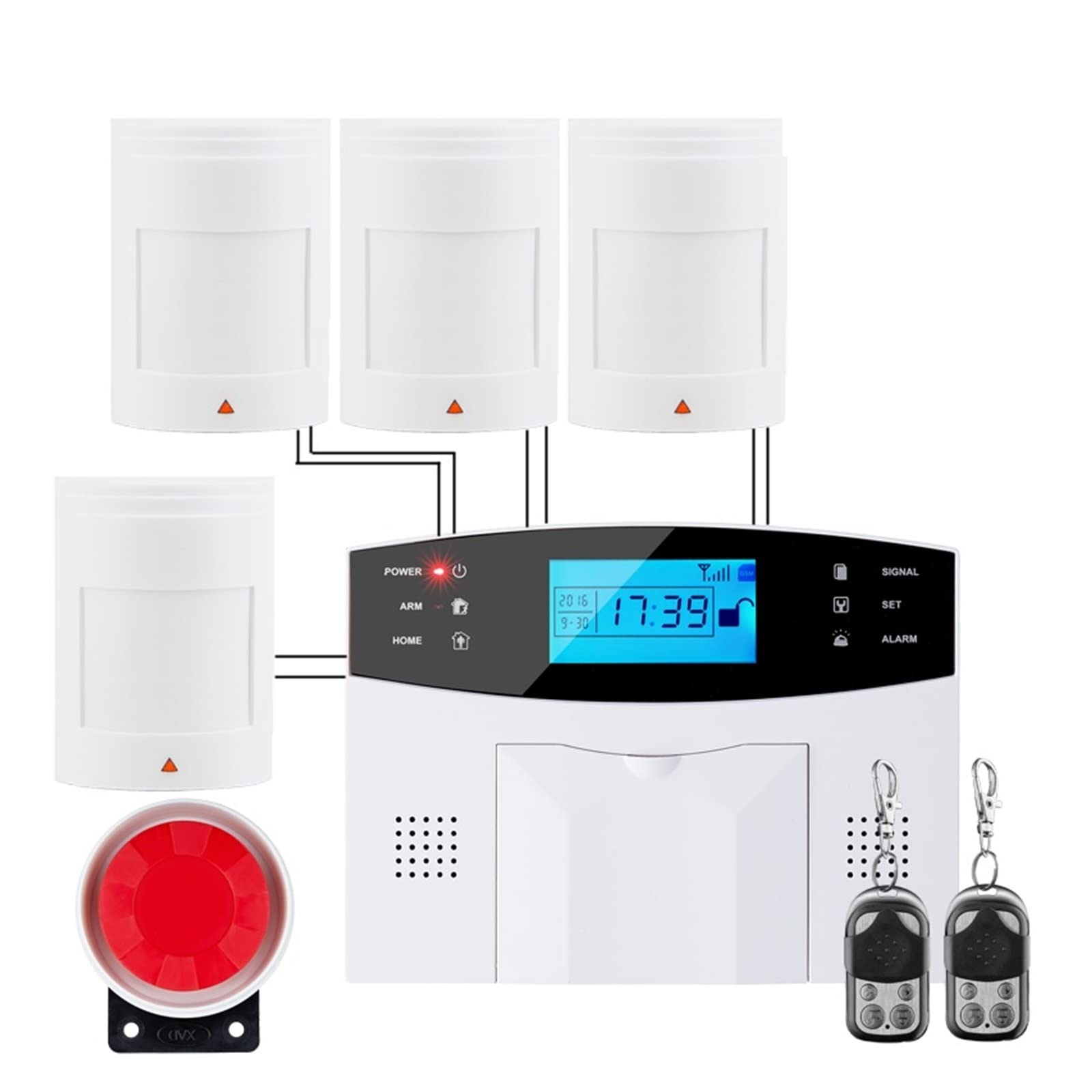 Système d'alarme de sécurité Anti-cambriolage Domestique GSM Filaire et sans Fil M2B, Prise en Charge de la Langue Anglaise G2B,Protection Antivol(G2BE)