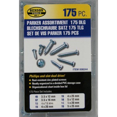 175 tlg Kreuz Blechschrauben Sortiment M5-M3,5 Schrauben Set 12-35mm Verzinkt 175 tlg Kreuz Blechschrauben Sortiment M5-M3,5 Schrauben Set 12-35mm Verzinkt