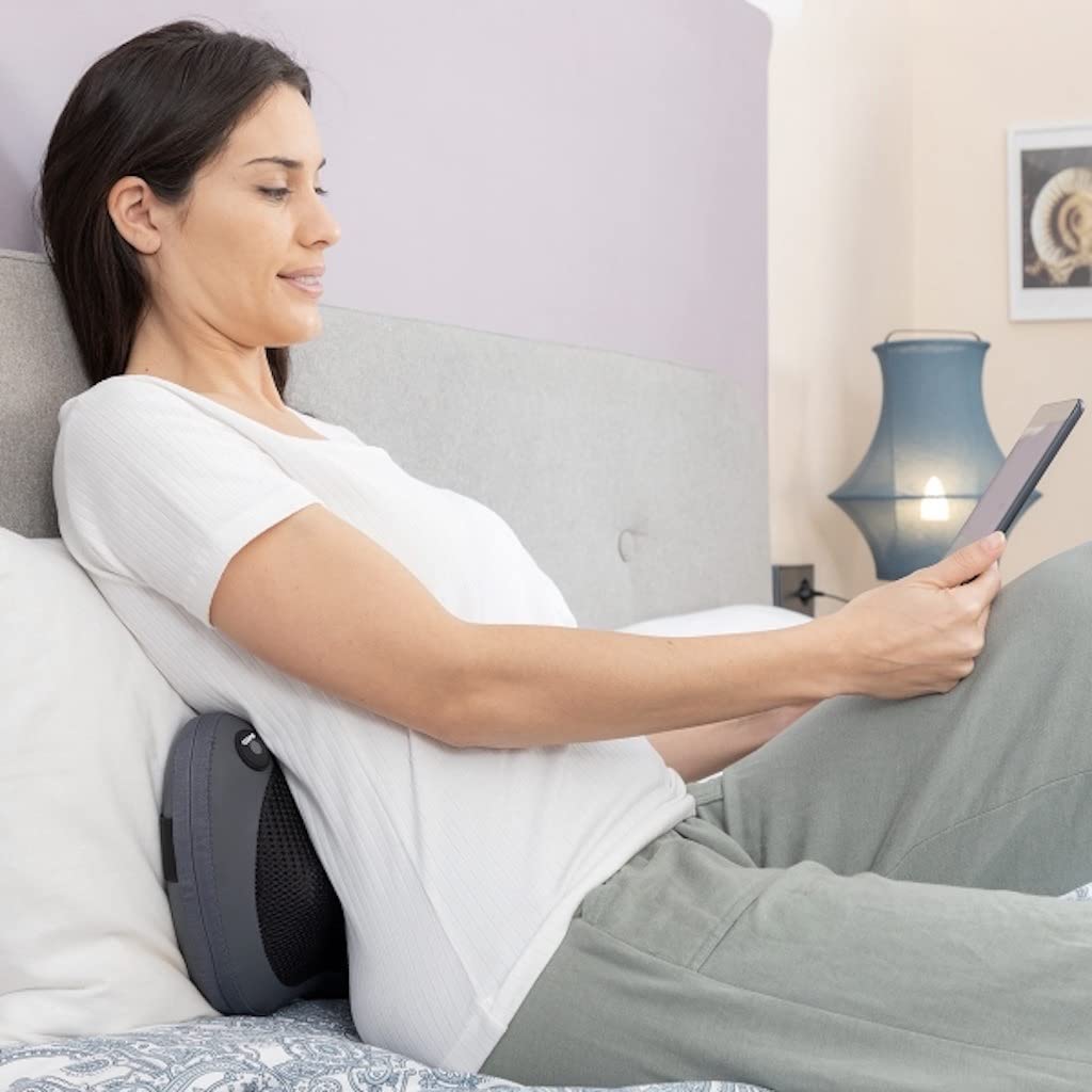 AILEDA Cojín de Masaje Shiatsu con 4 Rollos 3D Masajeador, Shiatsu Masajeador Espalda y Cervicales, los Mejores Regalos para papá/mamá Relajar y Aliviar Dolores Musculares