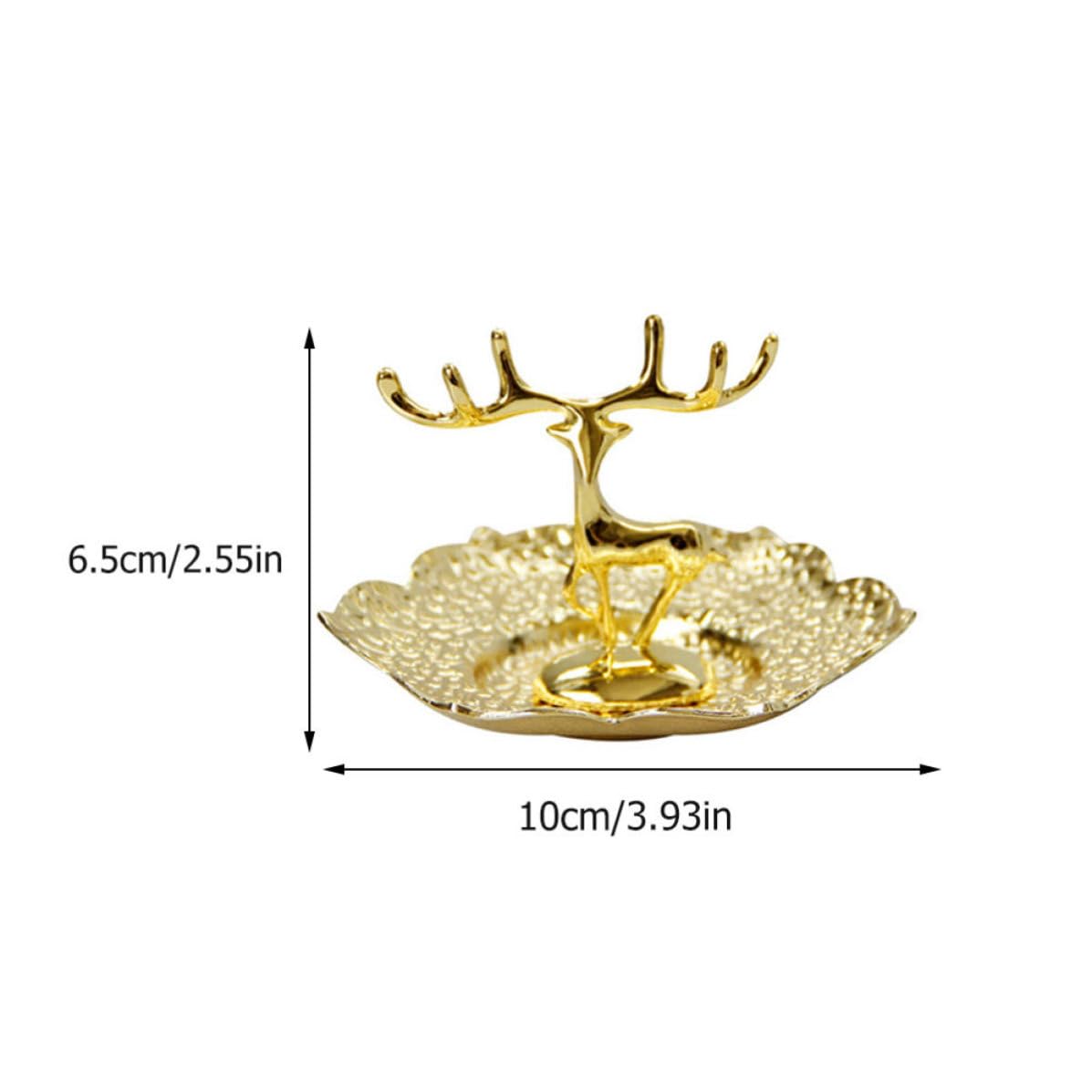 6 Piezas Bandeja para Joyas Dorada de Cobre Ciervo, Mesa Decorativa