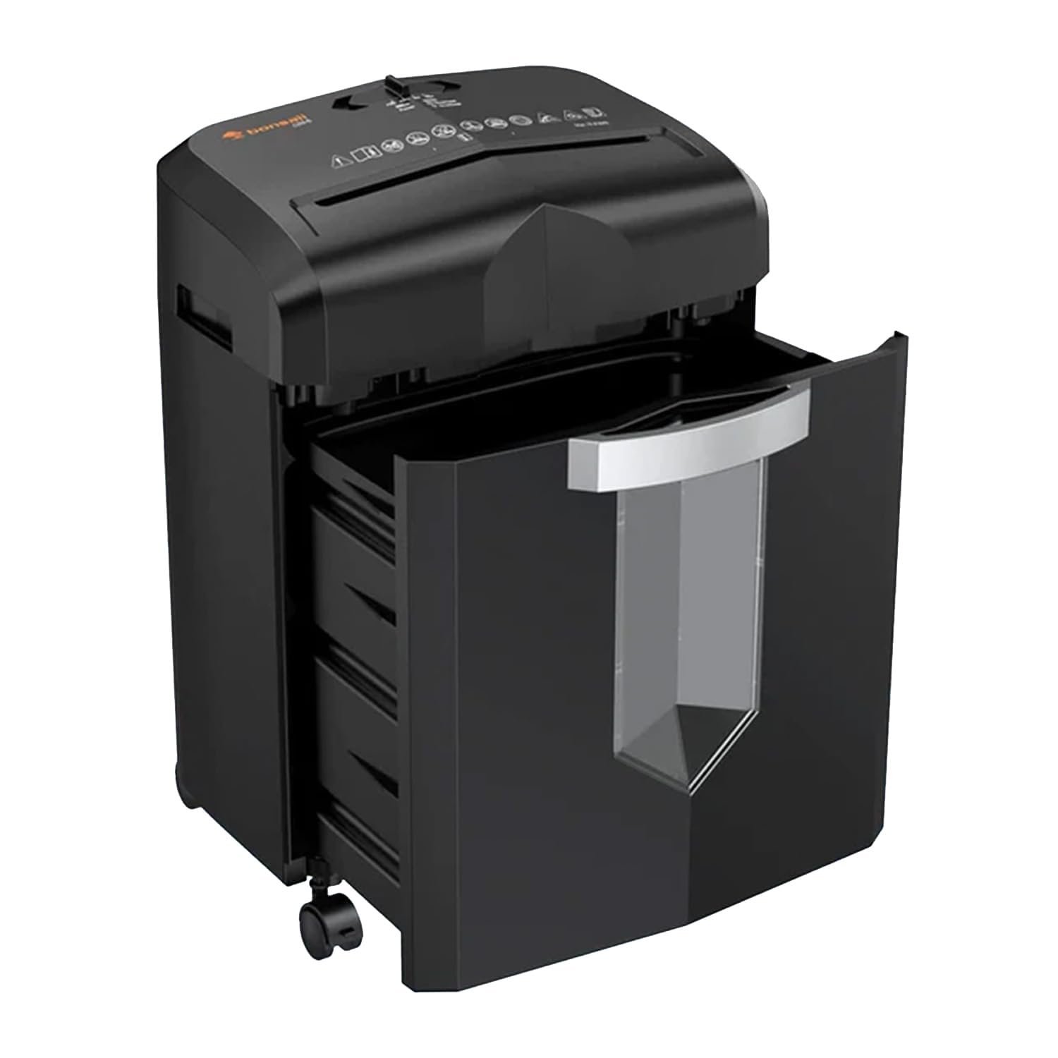 Bonsaii 12-Sheet Micro-Cut Paper Shredder, 60-Min Continuous Run, Shreds CDs/Credit Cards/Staples, 4.2-Gal Pull-Out Bin w/Clear Window, 360° Casters – Black