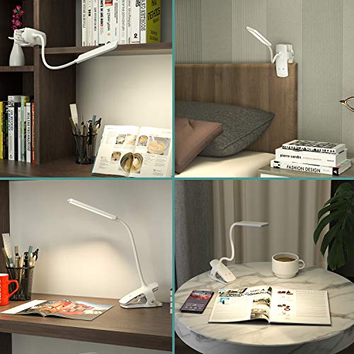 Lencent Klem Lichtlamp 24 leds Dimbare Bureaulamp Klem Leeslamp USB-Voeding Oplaadbaar 3 Kleurentemperaturen en 3 Helderheid voor Kantoorbed - Afbeelding 8