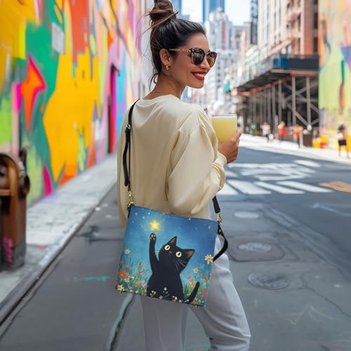 Image of HUGS IDEA Boho Bags for Women Leather Handbag Shoulder Bucket Crossbody Purse