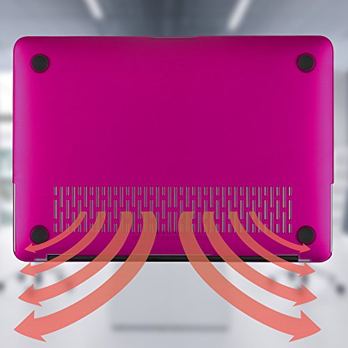 Kuzy Compatible with MacBook Air 13 inch Case A1466 A1369 for Older Version 2017 2016 2015 Soft Touch Hard Shell Cover for Apple MacBook Air 13.3 inch, Raspberry