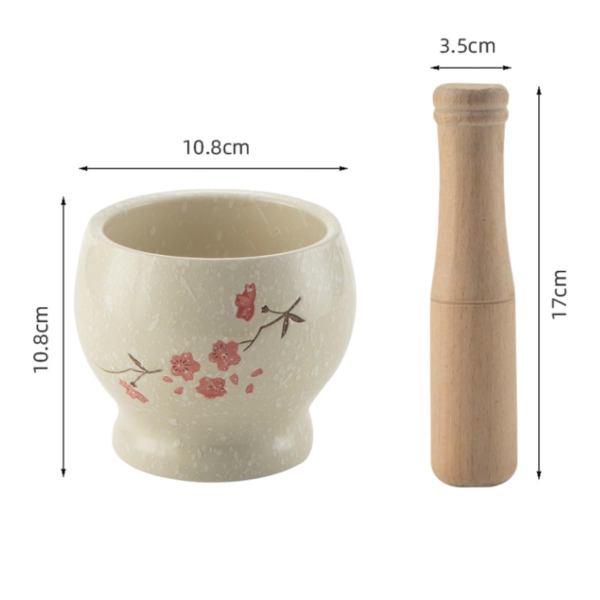Zestaw Moździerza Tłuczka Ceramiczny Tłuczek Do Czosnku, Kuchenny Rozdrabniacz, Domowy Młynek, Zestaw Moździerzy Kuchenny(Rot)