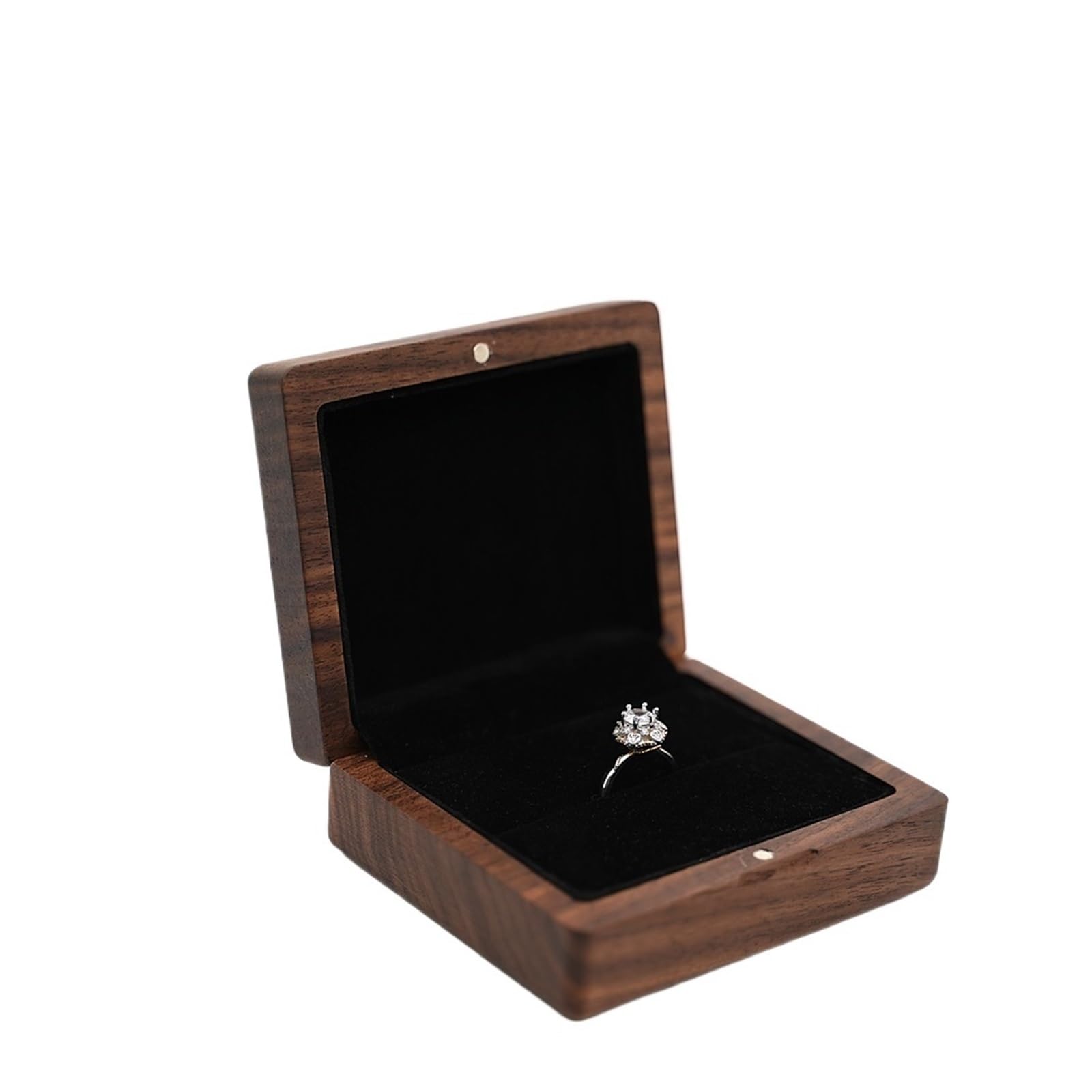 WWYYZAYC Wood Wedding Ring Box Storage Engagement Ceremony Proposal Portable Bead Case Rustic(Color01,NO ENGRAVING)