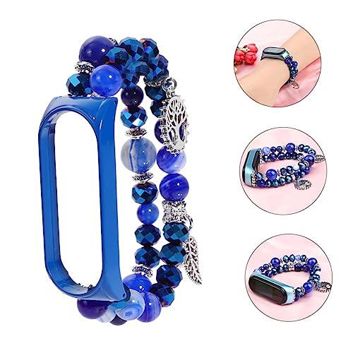 Pulsera de reloj brillante Uonlytech para eventos sociales y diario con ágata azul cristal 5