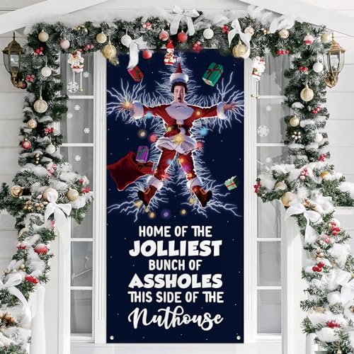 National Lampoon\'s Christmas Vacation Gift, Funny Christmas Door Cover, Griswold Family Cousin Eddie Christmas Vacation Merchandise, Cute Christmas Home Indoor Outdoor Decorations, Novelty Xmas Gifts
