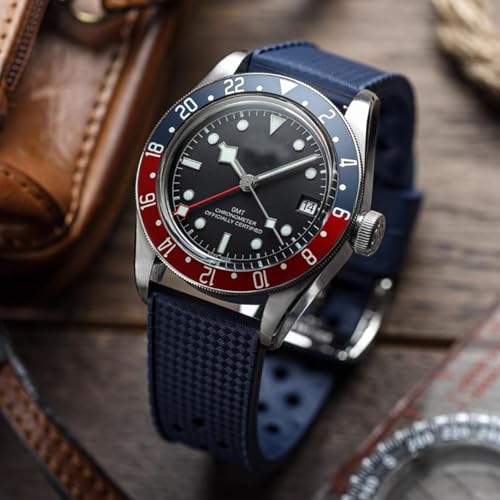 Image of FKM Rubber Watch Bands Tropical Style Quick Release Fluororubber Watch Strap 18mm 20mm 22mm Universal Soft Breathable Durable Sporty FKM Rubber Replacement Band Strap for Men Women