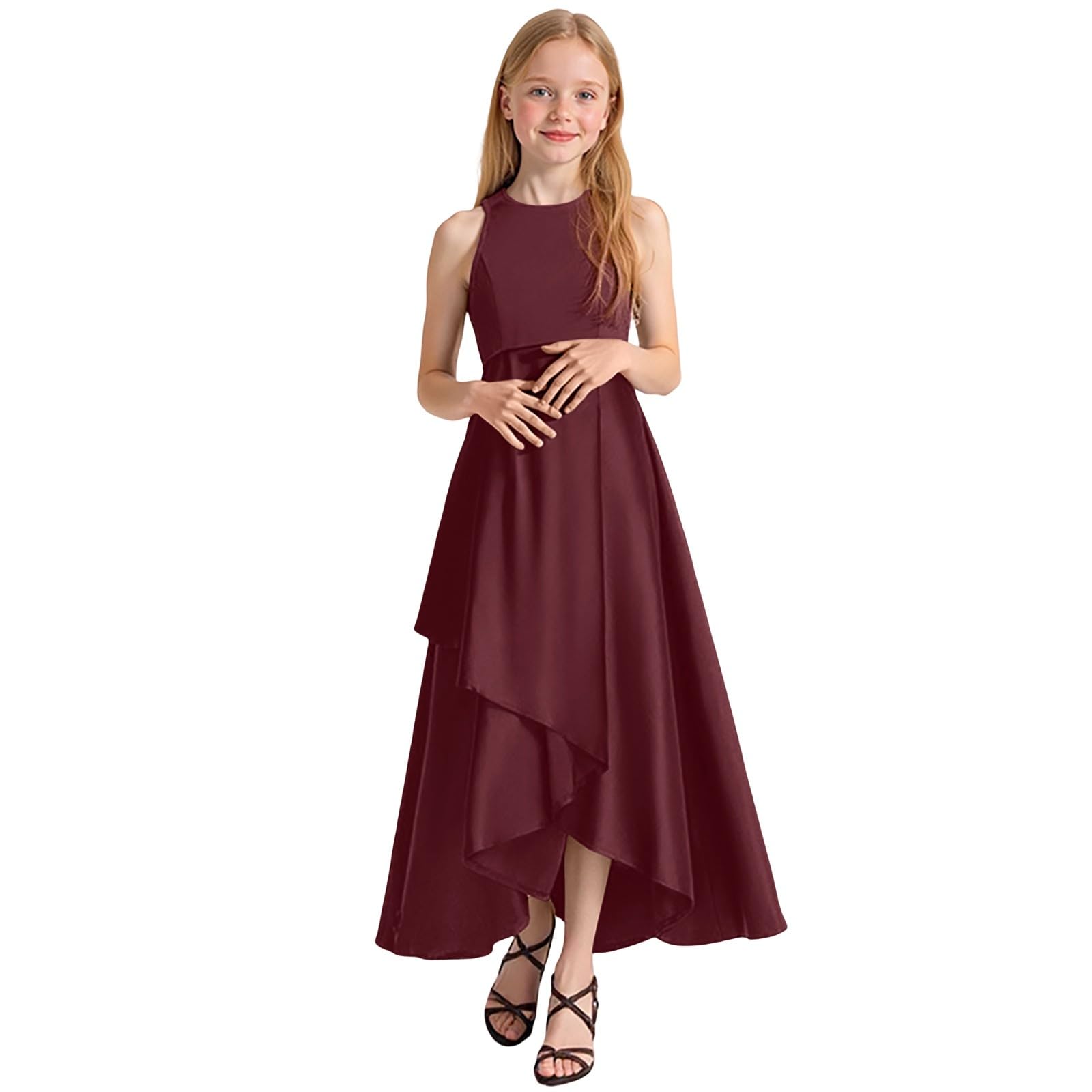 Mädchen Abendkleider Partykleid für Konzertaufführung Festzug Elegantes ärmelloses Sommerkleid für von Kleinkindern bis Teenager #183