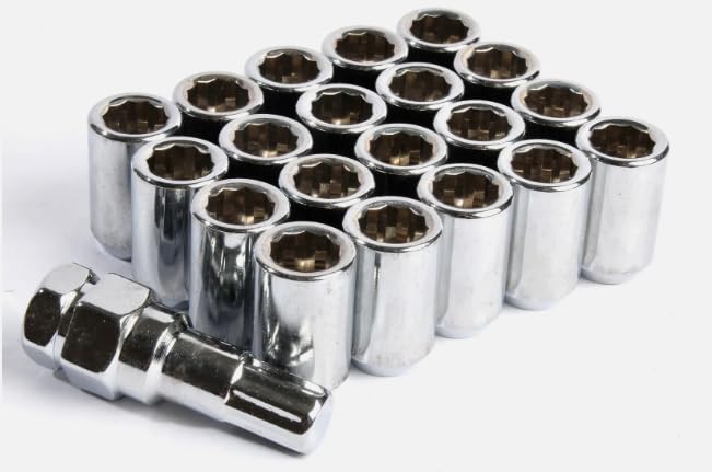 20x Black Tuner Wheel Nuts M12x1.5 60° Tapered Slimline – For Aftermarket Alloys