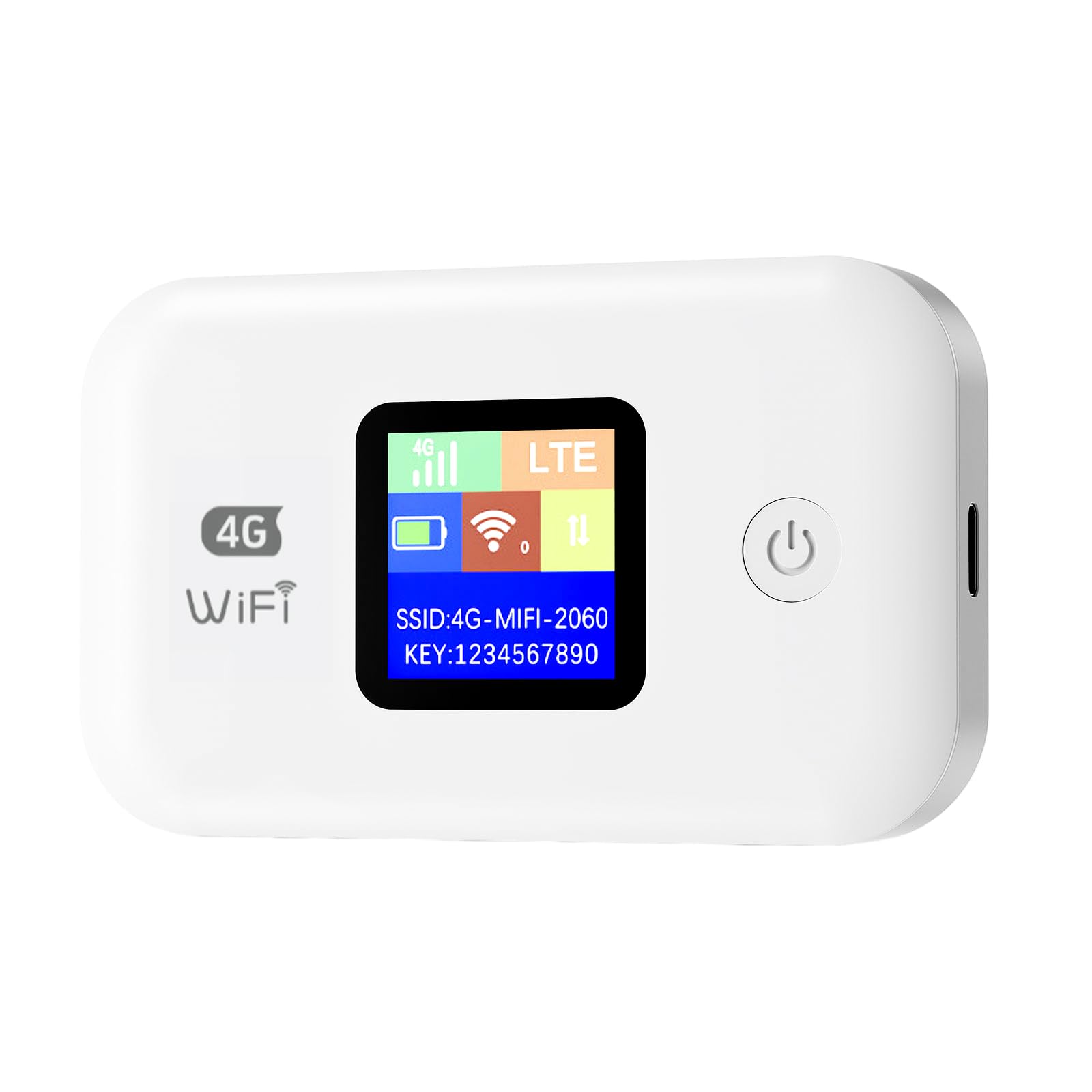4G Mobiler WLAN Router, Tragbares WLAN für Unterwegs Ohne Vertrag, LTE Router 150 Mbps, 3000mAh Lange Akkulaufzeit, LCD Display, Mobiler Hotspot für Reisen, Camping, Hotels-Eisweiß