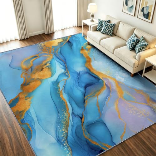 Alfombra antideslizante lavable azul para evitar resbalones 2