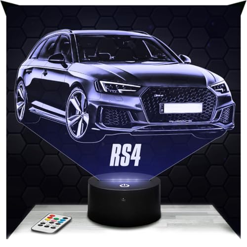 Lampephoto.fr - Lampe 3D Voiture Rs4 Décoration Miniature Collection, Idée Cadeau Homme Objet...