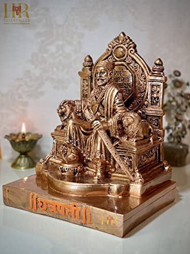 Image of HR Enterprises [ SM 905 Copper Chhatrapati Shivaji Maharaj Statue, Shivaji Maharaj Murti for Home Decor, Office Decor, Gifting, Living Room Showpiece