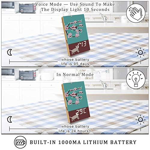 Lyetny Cat Chasing Butterflies Home Automatically Brightness Dimmer Clock Led Alarm Clocks #TOP3