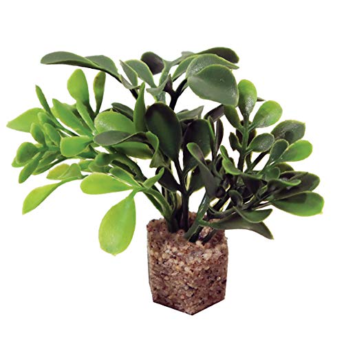 image for Current USA Small Button Leaf Artificial Aquarium Plant Decor with Wei