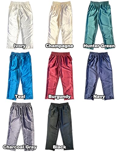 Unisex Satin Pajama Pants Bridal Party Birthday Holiday Gift Women Men PJ Pocket Bottoms2