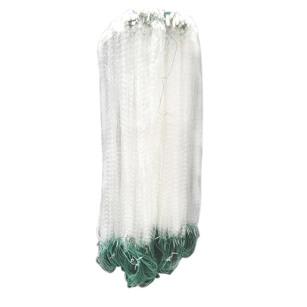Filet monofilament de peche en nylon robuste 30m x 1,2m maille 1 doigt pour lancer a la main
