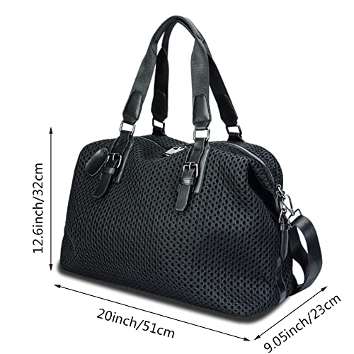 Travel Duffel Bag for Women Nylon Weekender Bag Large Overnight Shoulder Bag Carry-on Tote Duffel in Trolley Handle2