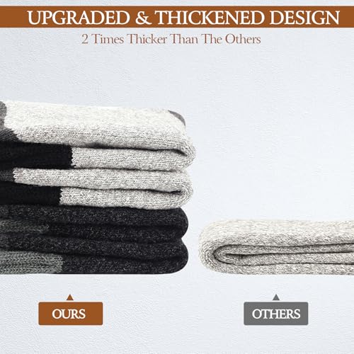 Merino Wool Socks: 5 Pairs Thick Thermal Crew Socks for Men, Warm & Moisture-Wicking, Perfect for Winter, Outdoor Activities & Gifts2