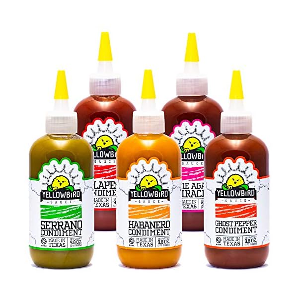 Yellowbird Classic Hot Sauce Variety Set 9.8 oz Pantry Size (Mellow Hot