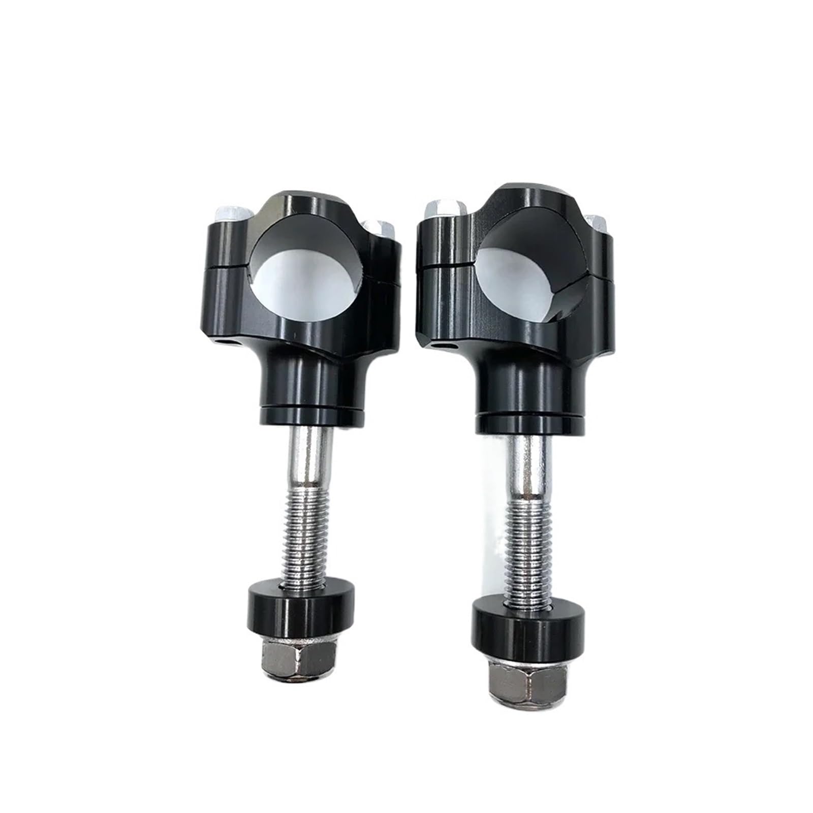 EGUIAS Motorcycle Handlebar Clamp CNC Aluminum Alloy Bar Clamps 1 1/8" 28mm HandleBar Riser(12mm Black)